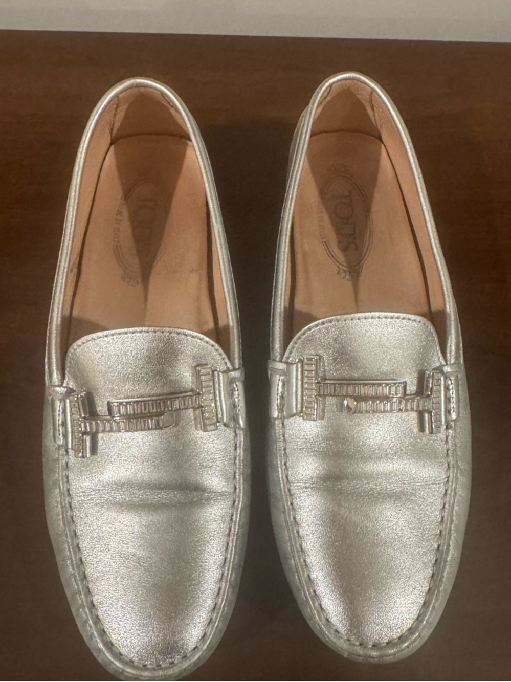 Tod’s Silver Double T Crystal Embellished Gommino Driving Shoes size 39.5 - Picture 3 of 12